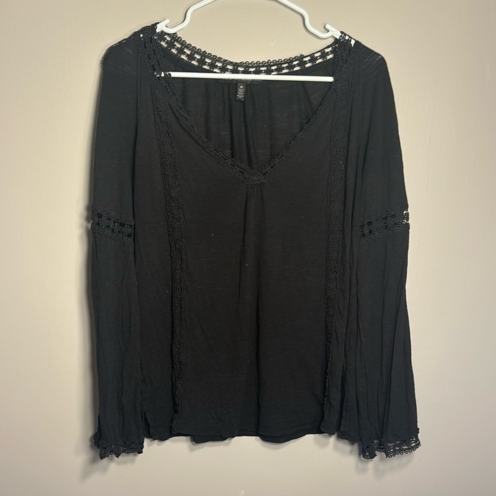 White House Black Market Black Blouse